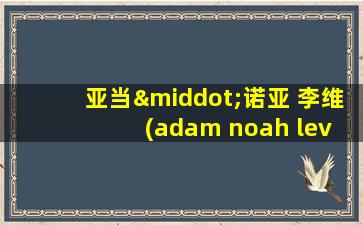 亚当·诺亚 李维 (adam noah levine)